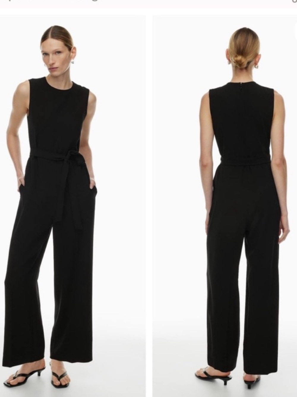 REFORMATION Sleeveless Wide Leg Jumpsuit Classic Fit Tie Belt